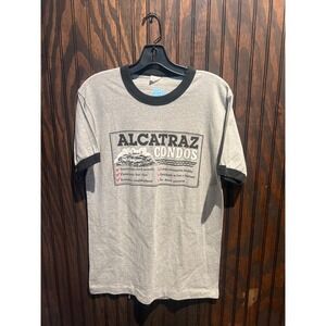 Vintage 70s Alcatraz Condos Graphic Ringer Tee S